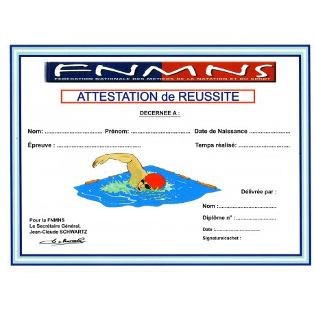 ATTESTATION DE REUSSITE 